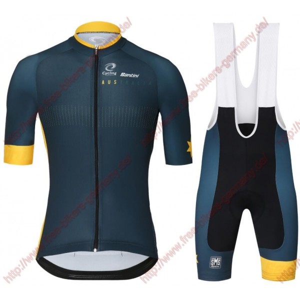 Radsport TEAM AUSTRALIA 2018 CA Radbekleidung Satz Trikot Kurzarm+Trägerhosen Set Radsport TEAM AUSTRALIA 2018 CA Radbekleidung Satz Trikot Kurzarm+Trägerhosen Set