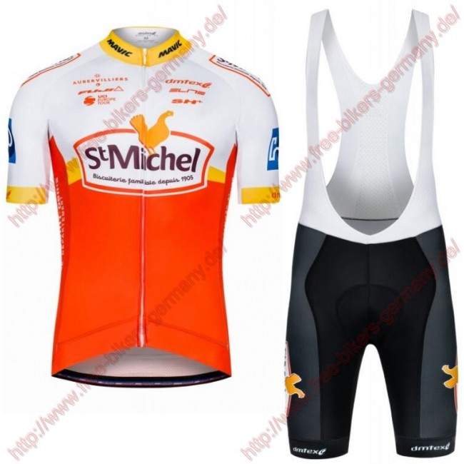 Radsport SAINT MICHEL AUBER 93 Radbekleidung Satz Trikot Kurzarm+Trägerhosen Set Radsport SAINT MICHEL AUBER 93 Radbekleidung Satz Trikot Kurzarm+Trägerhosen Set
