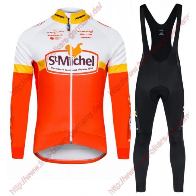 Radsport SAINT MICHEL AUBER 93 Pro Fahrradbekleidung Trikot Langarm+Lang Trägerhose Radsport SAINT MICHEL AUBER 93 Pro Fahrradbekleidung Trikot Langarm+Lang Trägerhose