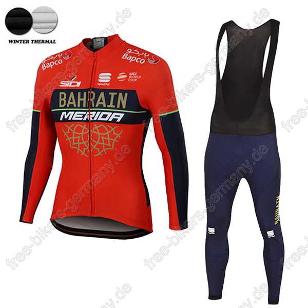 Profiteam 2018 BAHRAIN MERIDA Pro winter thermal fleece Fahrradbekleidung Trikot Langarm+Lang Trägerhose Profiteam 2018 BAHRAIN MERIDA Pro winter thermal fleece Fahrradbekleidung Trikot Langarm+Lang Trägerhose