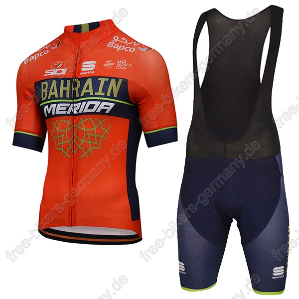 Profiteam 2018 BAHRAIN MERIDA Pro Radbekleidung Satz Trikot Kurzarm+Trägerhosen Sets Profiteam 2018 BAHRAIN MERIDA Pro Radbekleidung Satz Trikot Kurzarm+Trägerhosen Sets