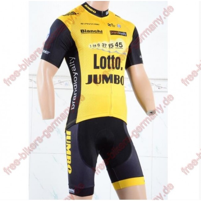 Profiteam 2018 LottoNL-Jumbo Fahrradbekleidung Trikot Kurzarm+Radhose Profiteam 2018 LottoNL-Jumbo Fahrradbekleidung Trikot Kurzarm+Radhose