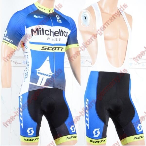 Profiteam 2018 Mitchelton Scott blau Radbekleidung Satz Trikot Kurzarm+Trägerhosen Set Profiteam 2018 Mitchelton Scott blau Radbekleidung Satz Trikot Kurzarm+Trägerhosen Set