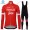 Profiteam 2018 Trek Segafredo rot thermique Fahrradbekleidung Trikot Langarm+Lang Trägerhose