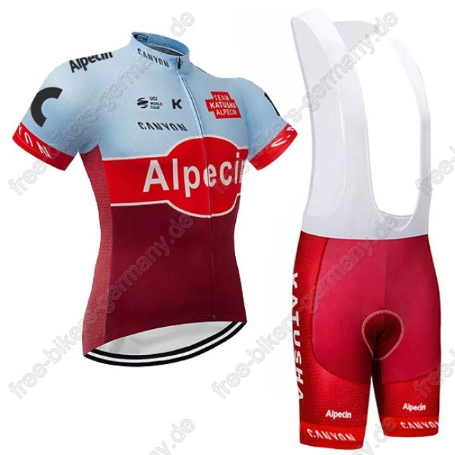 Katusha Alpecin rot Radbekleidung Satz Trikot Kurzarm+Trägerhosen Set 2018 Katusha Alpecin rot Radbekleidung Satz Trikot Kurzarm+Trägerhosen Set 2018
