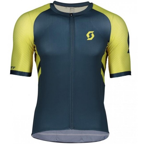 Fahrradbekleidung Radsport 2020 SCOTT RC Premium Climber Trikot Kurzarm Outlet gelb/blau