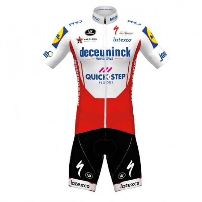 Fahrradbekleidung Radsport 2020 DECEUNINCK QUICK-STEP TdF Radbekleidung Satz Trikot Kurzarm+Trägerhosen Set Outlet rot Weiß Fahrradbekleidung Radsport 2020 DECEUNINCK QUICK-STEP TdF Radbekleidung Satz Trikot Kurzarm+Trägerhosen Set Outlet rot Weiß