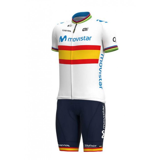 Fahrradbekleidung Radsport 2020 MOVISTAR TEAM Spanish Champion Radbekleidung Satz Trikot Kurzarm+Trägerhosen Set Outlet ZL4N Fahrradbekleidung Radsport 2020 MOVISTAR TEAM Spanish Champion Radbekleidung Satz Trikot Kurzarm+Trägerhosen Set Outlet ZL4N