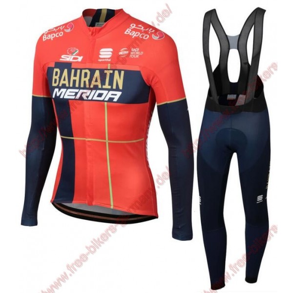 Profiteams Team Bahrain Merida 2019 Radsport Fahrradbekleidung Trikot Langarm+Lang Trägerhose Profiteams Team Bahrain Merida 2019 Radsport Fahrradbekleidung Trikot Langarm+Lang Trägerhose