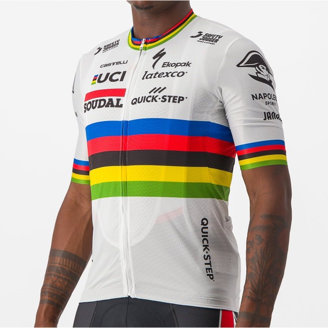 Soudal Quick-Step Straßenrad Weltmeister Regenbogentrikot 2023 Competizione Radtrikot kurzarm Soudal Quick-Step Straßenrad Weltmeister Regenbogentrikot 2023 Competizione Radtrikot kurzarm