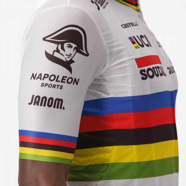 Soudal Quick-Step Straßenrad Weltmeister Regenbogentrikot 2023 Competizione Radtrikot kurzarm Soudal Quick-Step Straßenrad Weltmeister Regenbogentrikot 2023 Competizione Radtrikot kurzarm