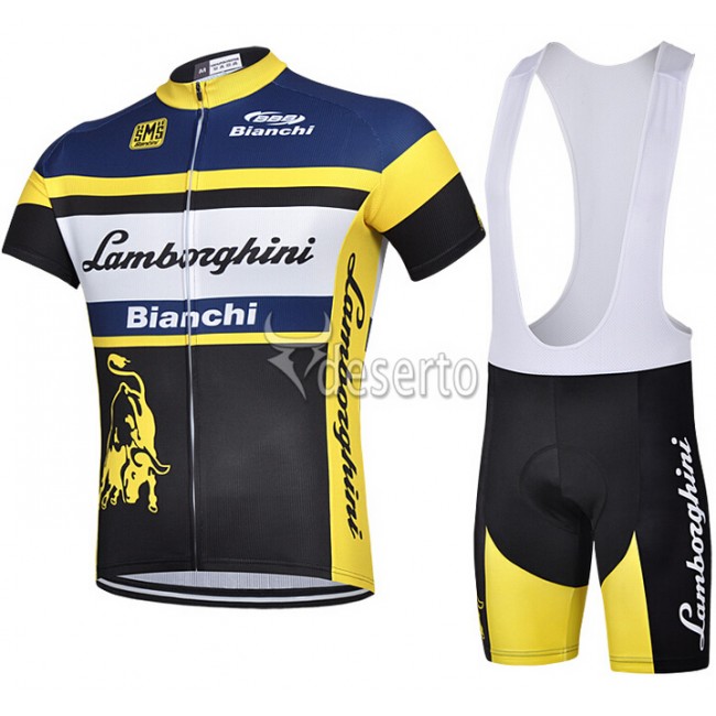 2015 Lamborghini Bianchi Fahrradbekleidung Satz Fahrradtrikot Kurzarm Trikot und Kurz Trägerhose SFBQ953 2015 Lamborghini Bianchi Fahrradbekleidung Satz Fahrradtrikot Kurzarm Trikot und Kurz Trägerhose SFBQ953
