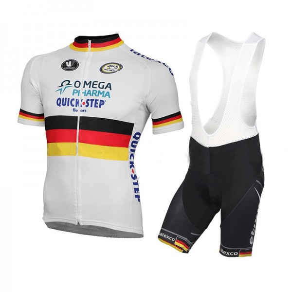 2015 Omega Pharma Quick Step Fahrradbekleidung Satz Fahrradtrikot Kurzarm Trikot und Kurz Trägerhose Weiß DEJK708 2015 Omega Pharma Quick Step Fahrradbekleidung Satz Fahrradtrikot Kurzarm Trikot und Kurz Trägerhose Weiß DEJK708