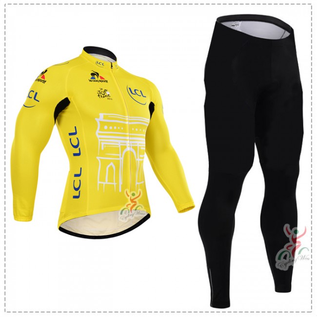 2015 Tour de France jaune Fahrradbekleidung Radtrikot Satz Langarm und Lange Fahrradhose VSMW858 2015 Tour de France jaune Fahrradbekleidung Radtrikot Satz Langarm und Lange Fahrradhose VSMW858