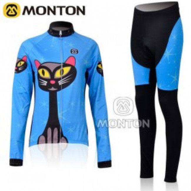 2011 Monton Blue Cat Damen Thermal Fahrradbekleidung Radtrikot Satz Langarm und Lange Fahrradhose DTOP543 2011 Monton Blue Cat Damen Thermal Fahrradbekleidung Radtrikot Satz Langarm und Lange Fahrradhose DTOP543