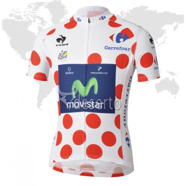 Movistar Tour de France Gepunktetes Trikot Radtrikot Kurzarm ALBR820 Movistar Tour de France Gepunktetes Trikot Radtrikot Kurzarm ALBR820