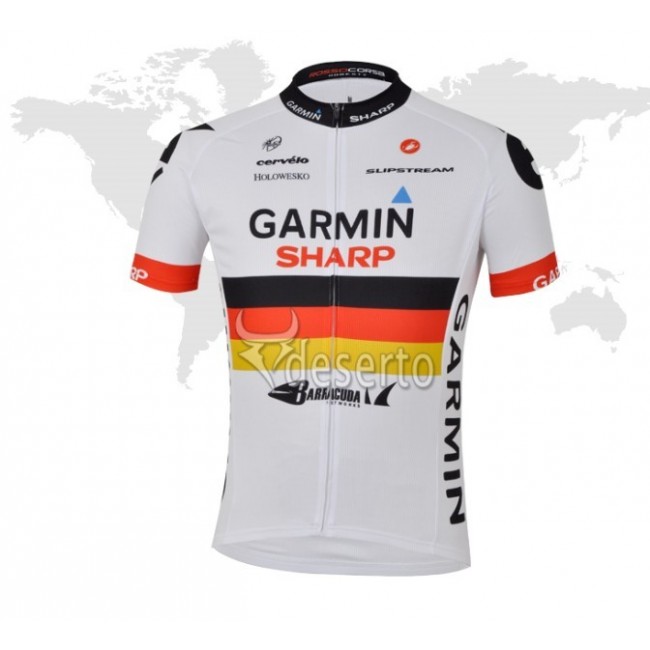2013 Garmin Sharp Barracuda Deutsche Champion Radtrikot Kurzarm Weiß COLQ475 2013 Garmin Sharp Barracuda Deutsche Champion Radtrikot Kurzarm Weiß COLQ475