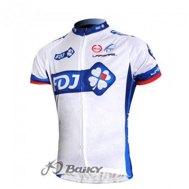 FDJ-BigMat Pro Team Radtrikot Kurzarm Weiß Blau CSQY427 FDJ-BigMat Pro Team Radtrikot Kurzarm Weiß Blau CSQY427