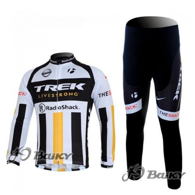 RadioShack Trek Nissan Livestrong Radbekleidung Satz Fahrradtrikot Langarm und Lang Radhose Weiß Schwarz Gelb BEUM640 RadioShack Trek Nissan Livestrong Radbekleidung Satz Fahrradtrikot Langarm und Lang Radhose Weiß Schwarz Gelb BEUM640