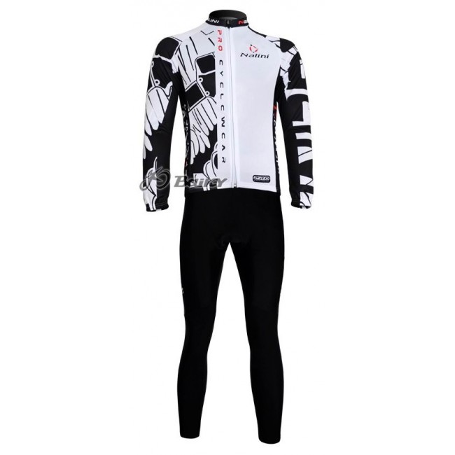Nalini Pro Team Radbekleidung Satz Fahrradtrikot Langarm und Lang Radhose Weiß Schwarz EVZE797 Nalini Pro Team Radbekleidung Satz Fahrradtrikot Langarm und Lang Radhose Weiß Schwarz EVZE797