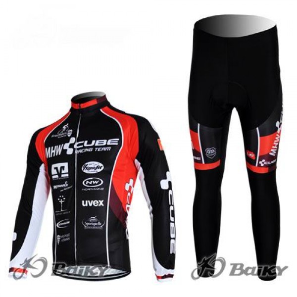 MHW Cube Racing Team Radbekleidung Satz Fahrradtrikot Langarm und Lang Radhose Rot Schwarz OHVQ477 MHW Cube Racing Team Radbekleidung Satz Fahrradtrikot Langarm und Lang Radhose Rot Schwarz OHVQ477