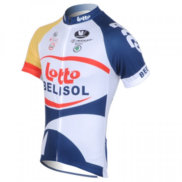 2013 Lotto Belisol Radtrikot Kurzarm Weiß Blau TMXL128 2013 Lotto Belisol Radtrikot Kurzarm Weiß Blau TMXL128
