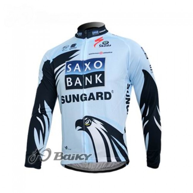 Saxo Bank Sungard Pro Team Fahrradtrikot Langarm Weiß Schwarz ICWM568 Saxo Bank Sungard Pro Team Fahrradtrikot Langarm Weiß Schwarz ICWM568