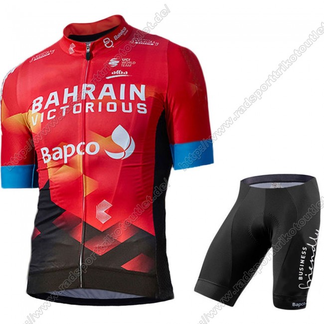 Profiteams Bahrain Victorious 2021 Radbekleidung Satz Trikot Kurzarm+Trägerhosen Set Outlet YCQTB Profiteams Bahrain Victorious 2021 Radbekleidung Satz Trikot Kurzarm+Trägerhosen Set Outlet YCQTB