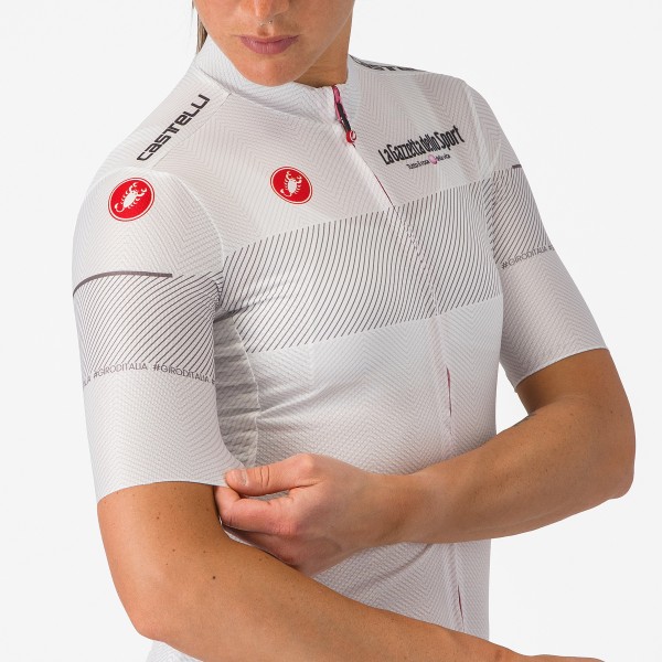 Bekleidung Damen Weißes Trikot Damen Giro d'Italia 2024 Competizione Bekleidung Damen Weißes Trikot Damen Giro d'Italia 2024 Competizione