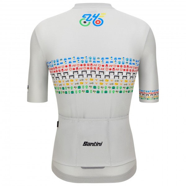 Bekleidung Herren Zurich 2024 Santini UCI Masters Weltmeister trikot-Grau Bekleidung Herren Zurich 2024 Santini UCI Masters Weltmeister trikot-Grau