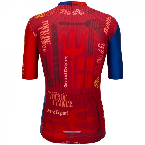 Bekleidung Herren Santini Tour de France 2024 trikot-Bologna Bekleidung Herren Santini Tour de France 2024 trikot-Bologna