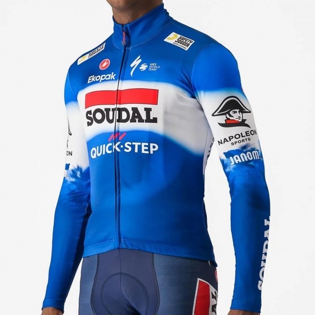 Bekleidung Herren Castelli Soudal Quick-Step 2024 Thermal langarm trikot Bekleidung Herren Castelli Soudal Quick-Step 2024 Thermal langarm trikot
