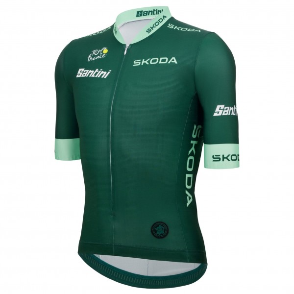 Bekleidung Herren Trikot Santini Grün Tour de France 2025 Offiziell Bekleidung Herren Trikot Santini Grün Tour de France 2025 Offiziell