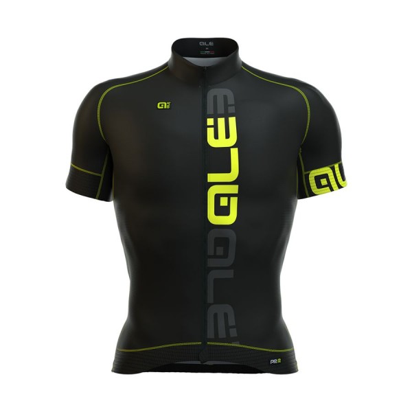 2016 ALE Graphics PRR Nominal-schwarz gelbs Fluo Radtrikot Kurzarm RTDY832