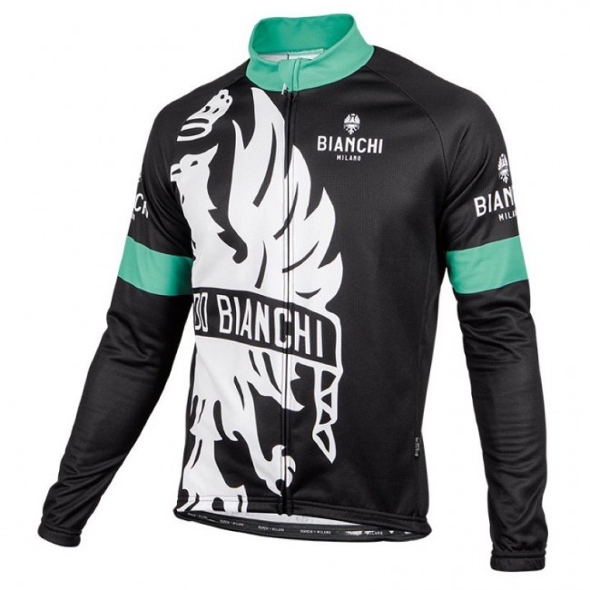 2016 Bianchi Milano Sorisole Schwarz-Grün Radtrikot Langarm ISAX348 2016 Bianchi Milano Sorisole Schwarz-Grün Radtrikot Langarm ISAX348