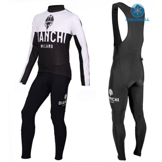 2016 Bianchi Milano Nalon Weiß-Schwarz thermisch Fahrradbekleidung Satz Radtrikot Langarm+Lang Trägerhose XMJF880 2016 Bianchi Milano Nalon Weiß-Schwarz thermisch Fahrradbekleidung Satz Radtrikot Langarm+Lang Trägerhose XMJF880