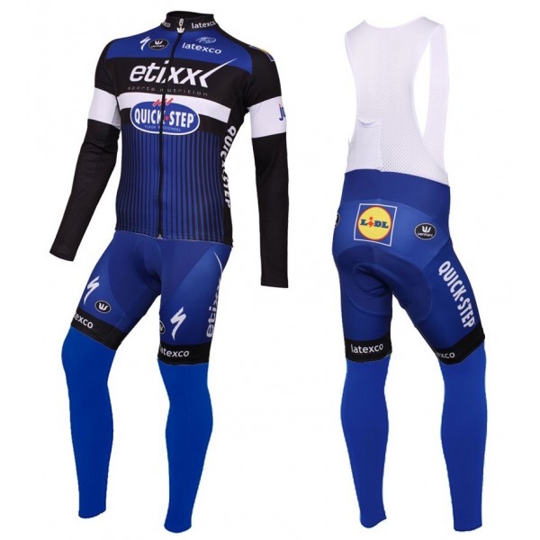 2016 Etixx-Quick Step Blau Fahrradbekleidung Satz Radtrikot Langarm+Lang Trägerhose KSCM687 2016 Etixx-Quick Step Blau Fahrradbekleidung Satz Radtrikot Langarm+Lang Trägerhose KSCM687