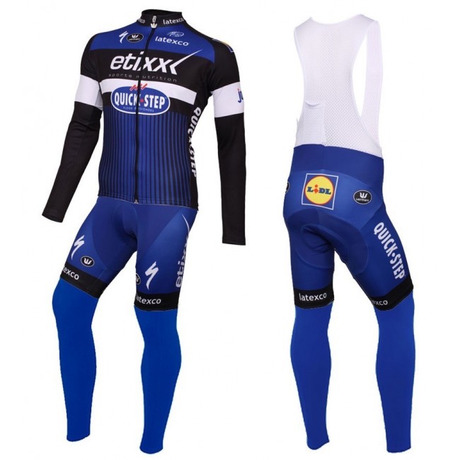 2016 Etixx-Quick Step Blau Fahrradbekleidung Satz Radtrikot Langarm+Lang Trägerhose KSCM687 2016 Etixx-Quick Step Blau Fahrradbekleidung Satz Radtrikot Langarm+Lang Trägerhose KSCM687