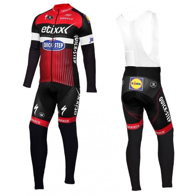 2016 Etixx-Quick Step TDF Ausgabe Rot Fahrradbekleidung Satz Radtrikot Langarm+Lang Trägerhose TDBH298 2016 Etixx-Quick Step TDF Ausgabe Rot Fahrradbekleidung Satz Radtrikot Langarm+Lang Trägerhose TDBH298