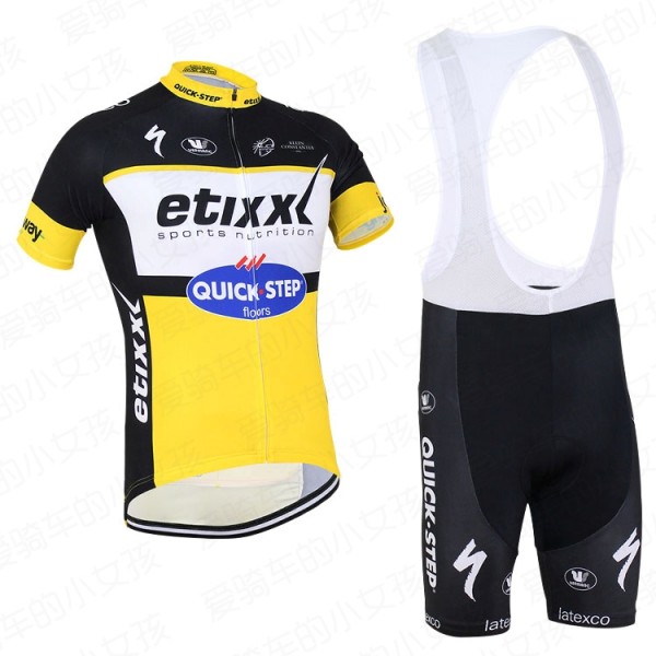 2016 ETIXX-QUICK STEP Fahrradbekleidung Satz Fahrradtrikot Kurzarm Trikot und Kurz Trägerhose Gelb YSRW982 2016 ETIXX-QUICK STEP Fahrradbekleidung Satz Fahrradtrikot Kurzarm Trikot und Kurz Trägerhose Gelb YSRW982