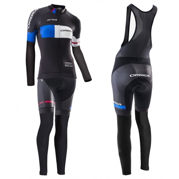 2016 Orbea Pro Damen Schwarz-Blau Fahrradbekleidung Satz Radtrikot Langarm+Lang Trägerhose WYDX336 2016 Orbea Pro Damen Schwarz-Blau Fahrradbekleidung Satz Radtrikot Langarm+Lang Trägerhose WYDX336