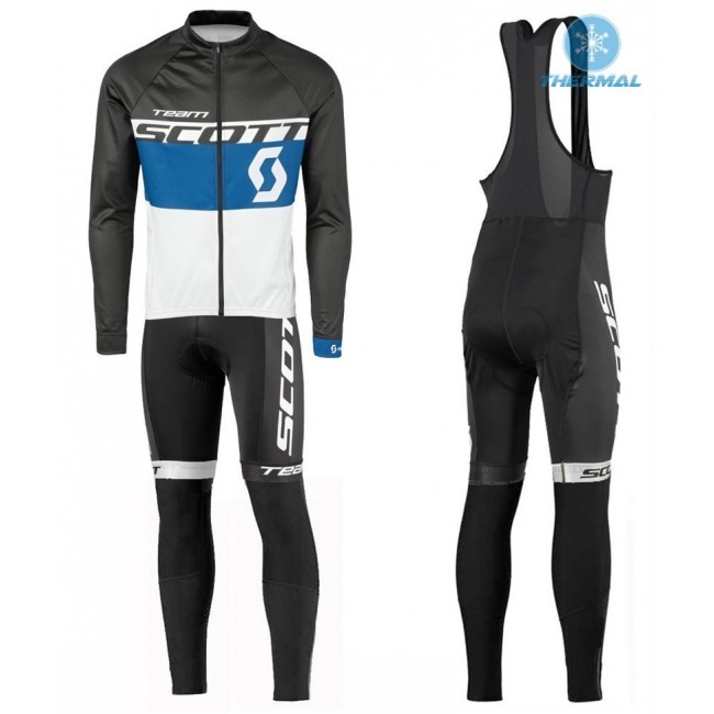 2016 Scott Team Schwarz-Blau-Weiß thermisch Fahrradbekleidung Satz Radtrikot Langarm+Lang Trägerhose EKLV779 2016 Scott Team Schwarz-Blau-Weiß thermisch Fahrradbekleidung Satz Radtrikot Langarm+Lang Trägerhose EKLV779