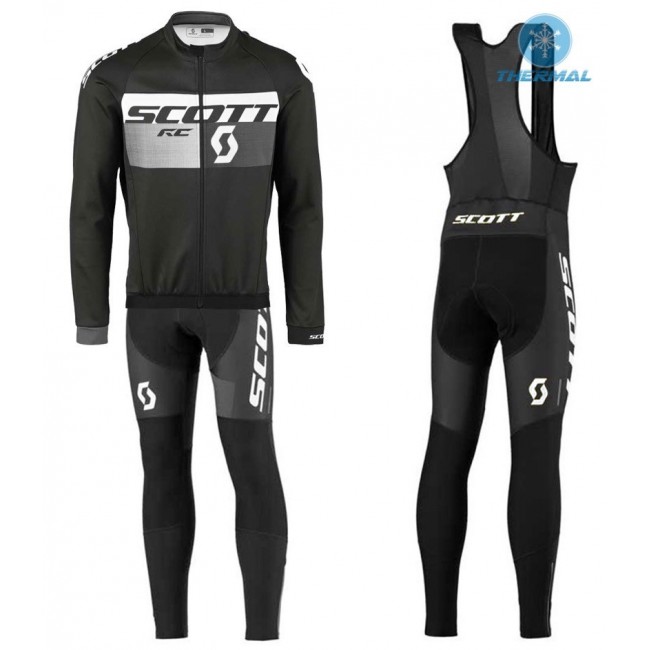 2016 Scott RC Schwarz-Grau thermisch Fahrradbekleidung Satz Radtrikot Langarm+Lang Trägerhose IMWM705 2016 Scott RC Schwarz-Grau thermisch Fahrradbekleidung Satz Radtrikot Langarm+Lang Trägerhose IMWM705