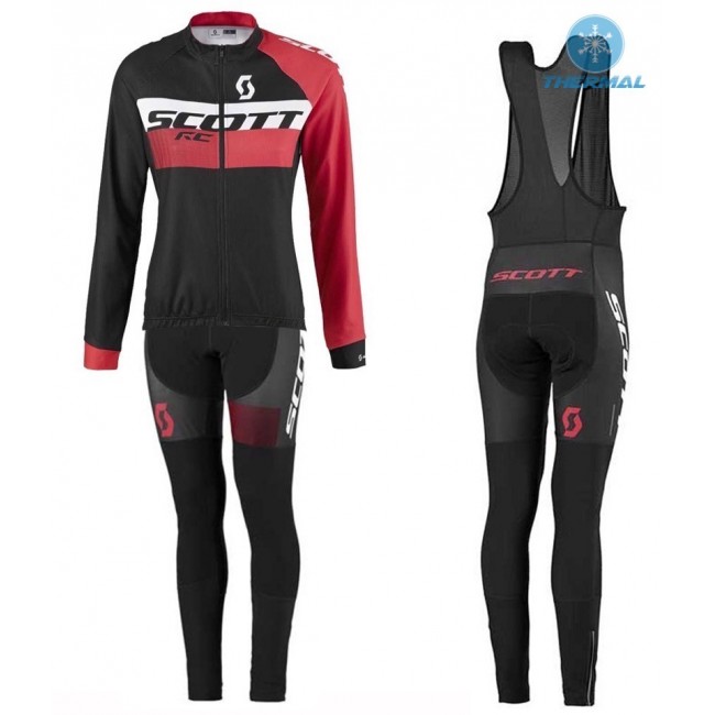 2016 Scott RC Schwarz-Rot Damen thermisch Fahrradbekleidung Satz Radtrikot Langarm+Lang Trägerhose LFGC225 2016 Scott RC Schwarz-Rot Damen thermisch Fahrradbekleidung Satz Radtrikot Langarm+Lang Trägerhose LFGC225