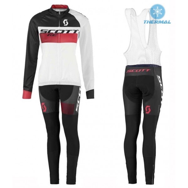 2016 Scott RC Weiß-Schwarz-Rot Damen thermisch Fahrradbekleidung Satz Radtrikot Langarm+Lang Trägerhose YCPM329 2016 Scott RC Weiß-Schwarz-Rot Damen thermisch Fahrradbekleidung Satz Radtrikot Langarm+Lang Trägerhose YCPM329