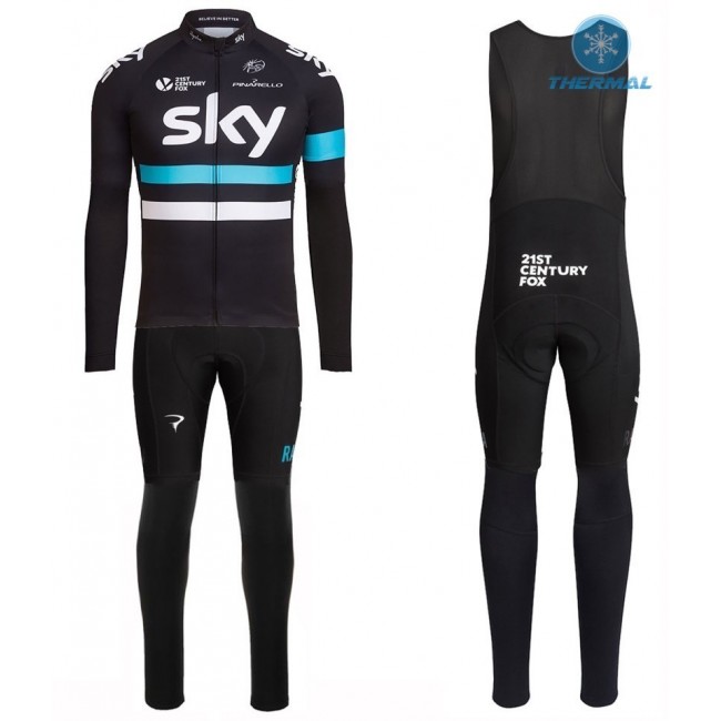 2016 Team Sky Pro Schwarz thermisch Fahrradbekleidung Satz Radtrikot Langarm+Lang Trägerhose TLDB494 2016 Team Sky Pro Schwarz thermisch Fahrradbekleidung Satz Radtrikot Langarm+Lang Trägerhose TLDB494