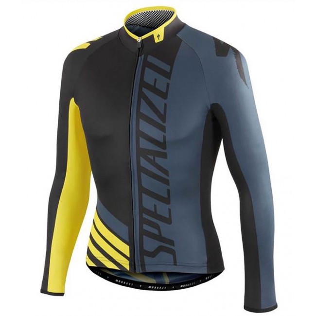 2016 Specialized Pro Team SZK Schwarz-Grau-Gelb Radtrikot Langarm HPNP130 2016 Specialized Pro Team SZK Schwarz-Grau-Gelb Radtrikot Langarm HPNP130