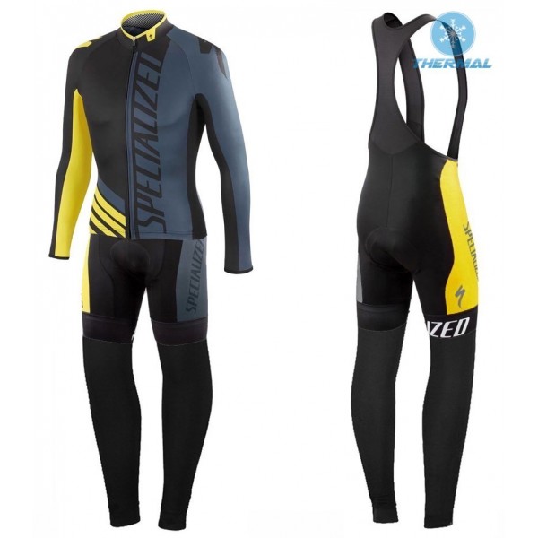 2016 Specialized Pro Team SZK Schwarz-Grau-Gelb thermisch Fahrradbekleidung Satz Radtrikot Langarm+Lang Trägerhose MQIT987 2016 Specialized Pro Team SZK Schwarz-Grau-Gelb thermisch Fahrradbekleidung Satz Radtrikot Langarm+Lang Trägerhose MQIT987