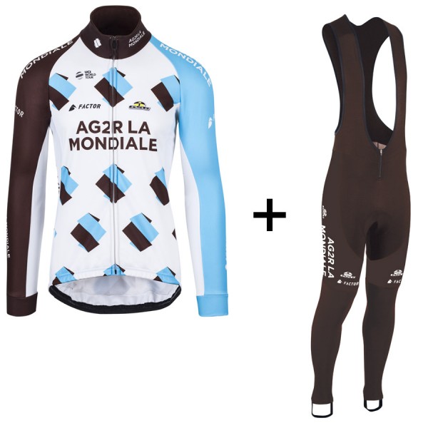 2017 AG2R La Mondiale Weiß Fahrradbekleidung Satz Radtrikot Langarm+Lang Trägerhose 360ZFPQ 2017 AG2R La Mondiale Weiß Fahrradbekleidung Satz Radtrikot Langarm+Lang Trägerhose 360ZFPQ