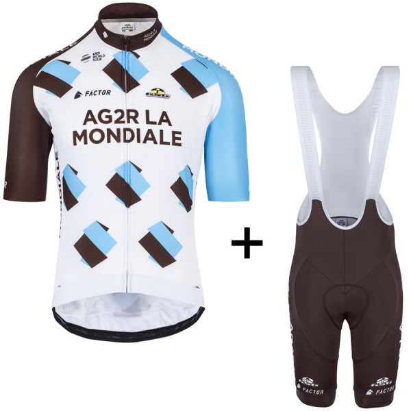 2017 AG2R La Mondiale Weiß Fahrradbekleidung Satz Radtrikot Kurzarm+Kurz Trägerhose 927MLRT 2017 AG2R La Mondiale Weiß Fahrradbekleidung Satz Radtrikot Kurzarm+Kurz Trägerhose 927MLRT